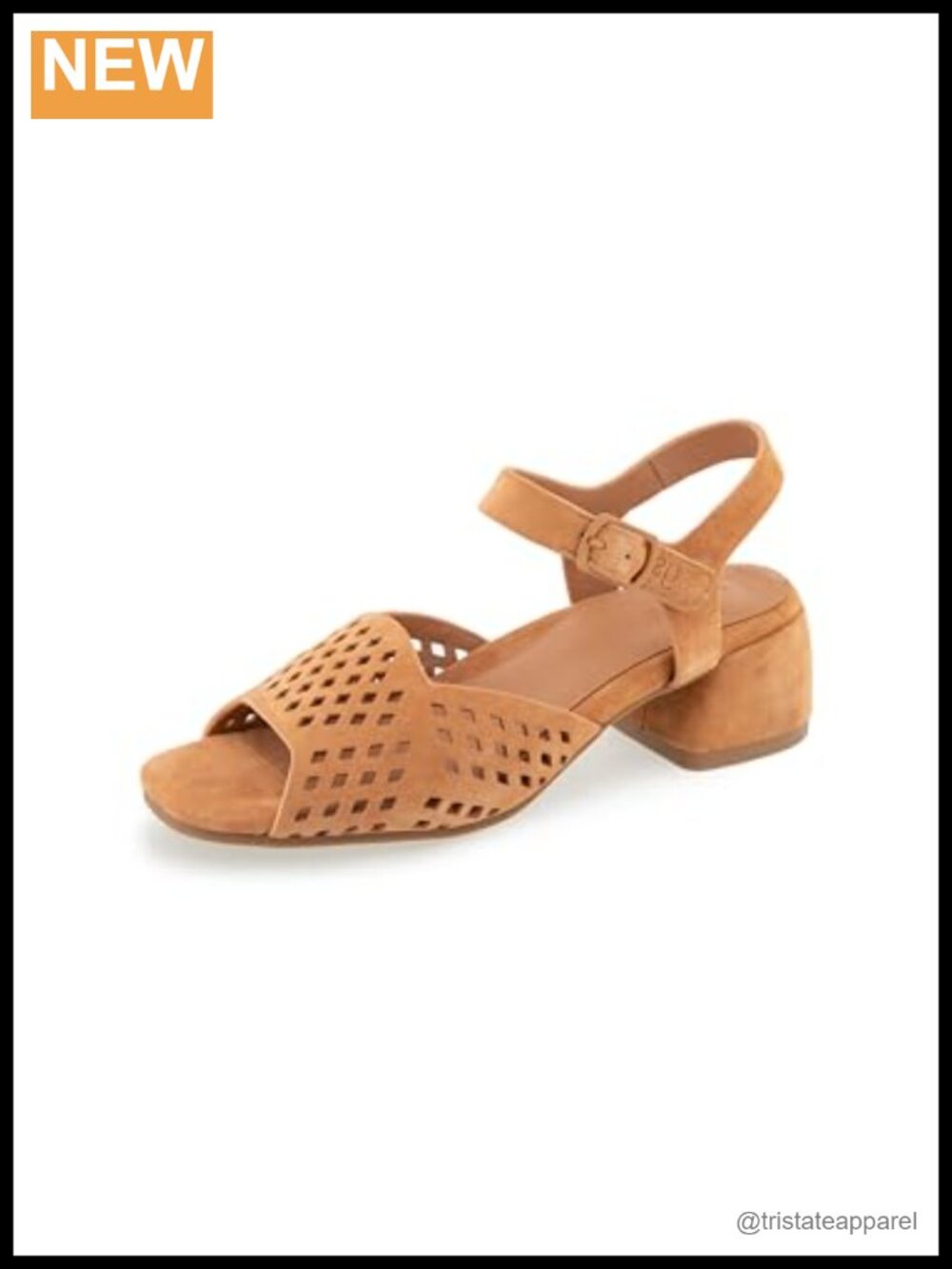 Women's Block Heel Ankle Strap Heeled Sandals Perf Open Toe Buckle